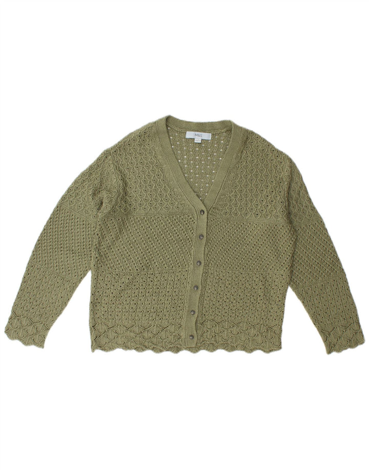 Marks & Spencer Dame Oversized Cardigan Sweater UK 10 Small Green