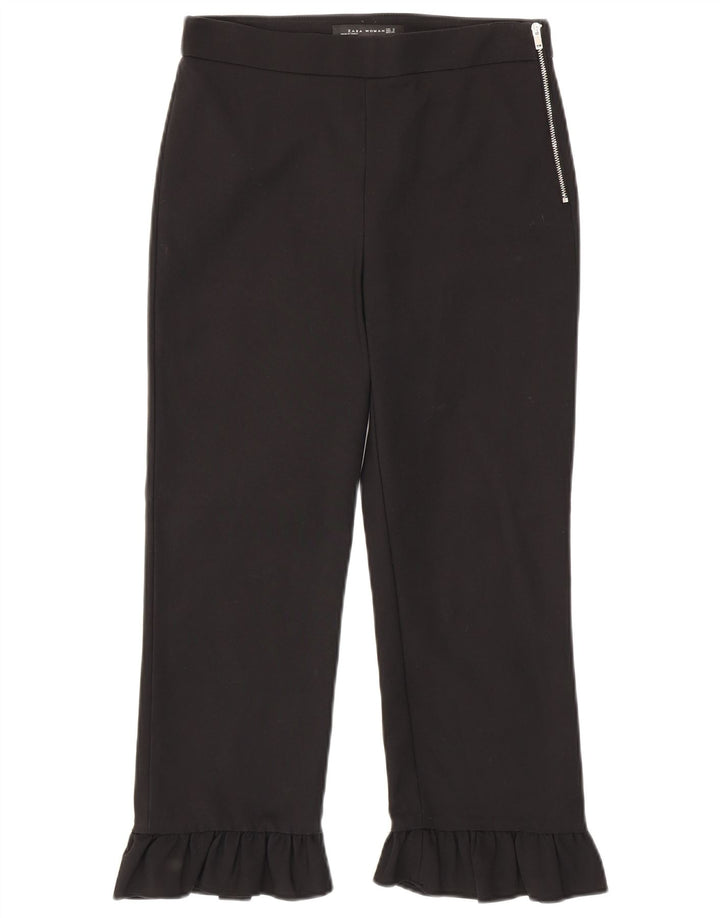 Zara Straight Cropped Bukser Small W26 L23 Sort