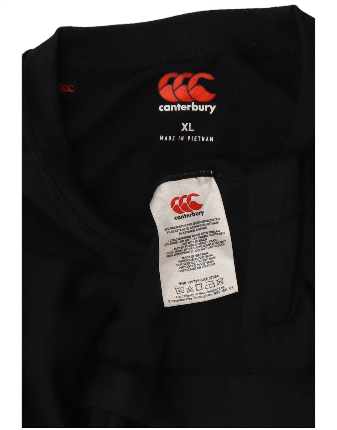 Canterbury Dame Grafisk Top Langærmet UK 18 XL Sort Polyester