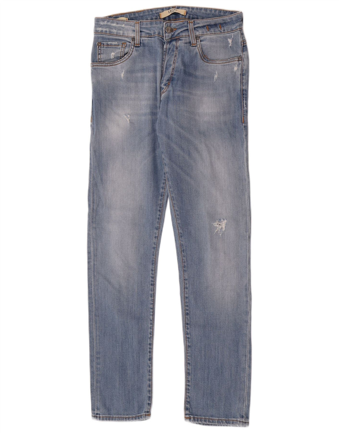 Liu Jo Mens Distressed Slim Jeans W30 L32 Blå Bomuld