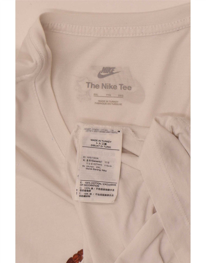 Nike grafisk T-shirt top til mænd 2XL hvid bomuld
