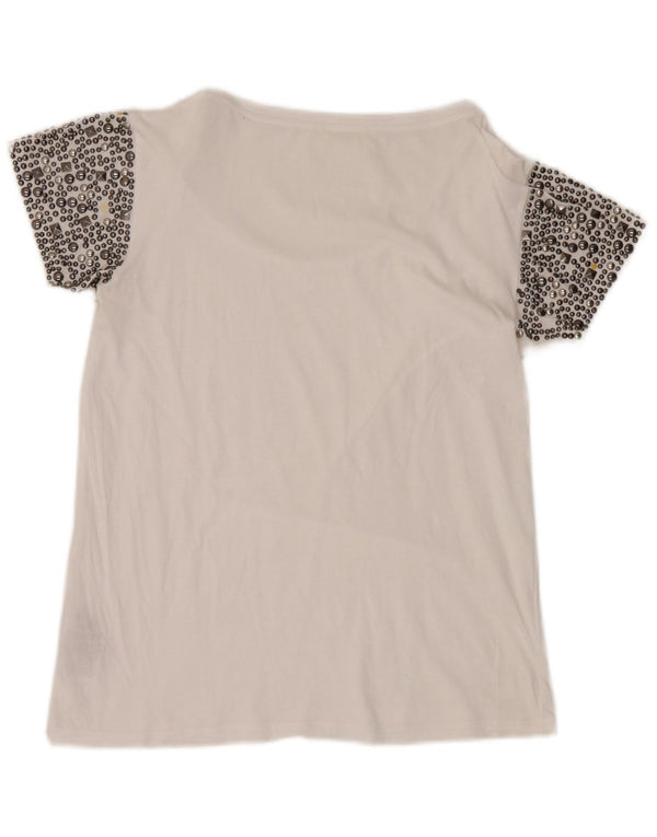 Guess T-shirt top til kvinder UK 8 Lille hvid bomuld