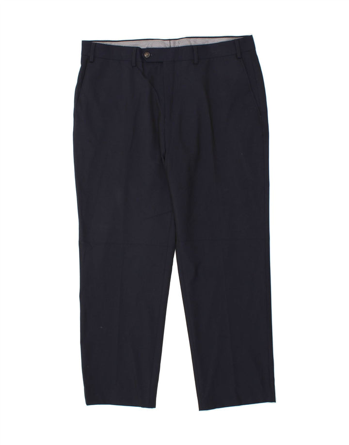 CHAPS Mens Straight Suit Trousers  W36 L26 Navy Blue Polyester Vintage Chaps and Second-Hand Chaps from Messina Hembry 