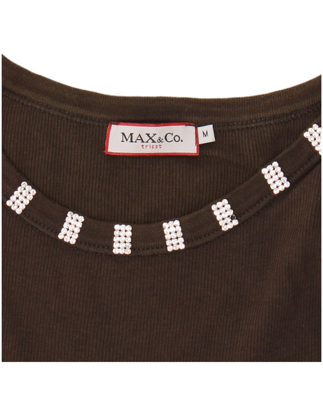 Max & Co. Dame Tricot Crop Vest Top UK 12 Medium Brun