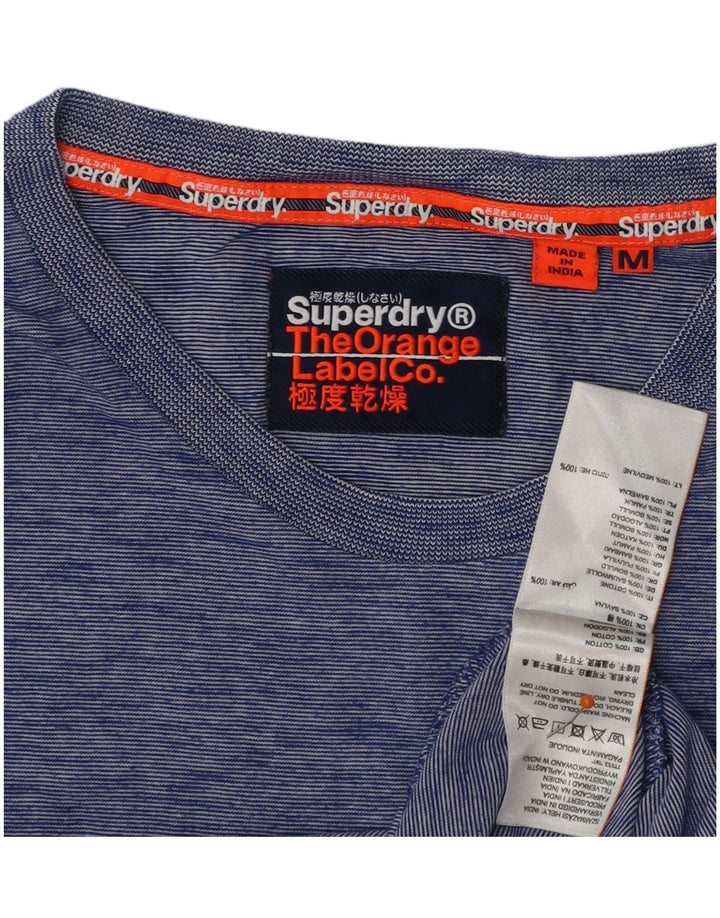 SUPERDRY Herre T-shirt Top Medium Blue Flecked Bomuld
