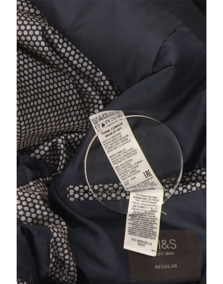 Marks & Spencer Herre Short 2 Button Blazer Jacket UK 44 2XL Navy Blue