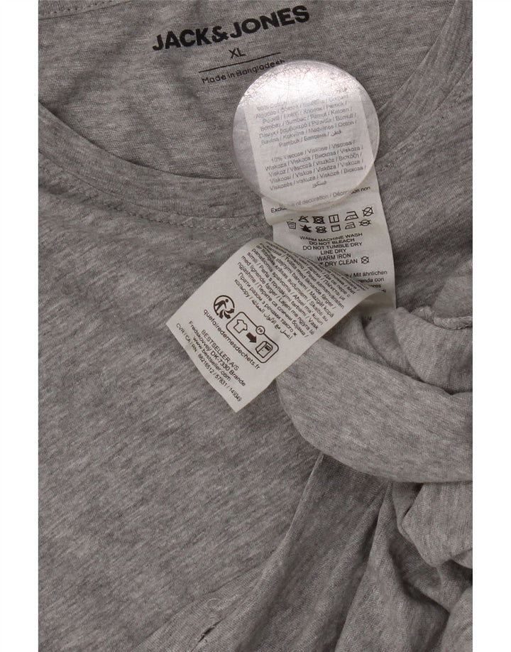 Jack & Jones Herre T-Shirt Top XL Grå Bomuld