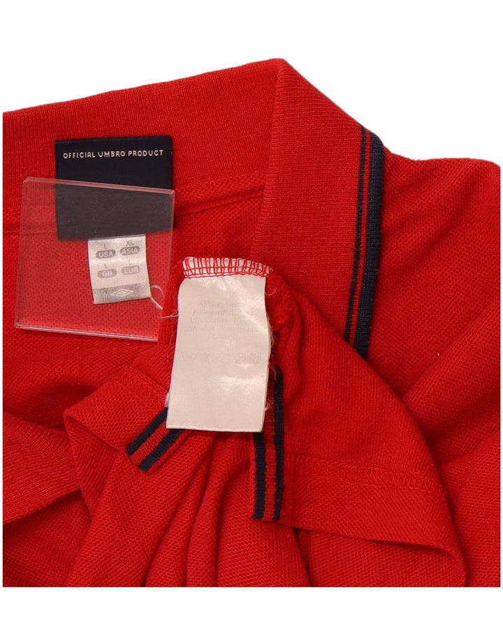 UMBRO Mens Polo Shirt Large Red Polyester