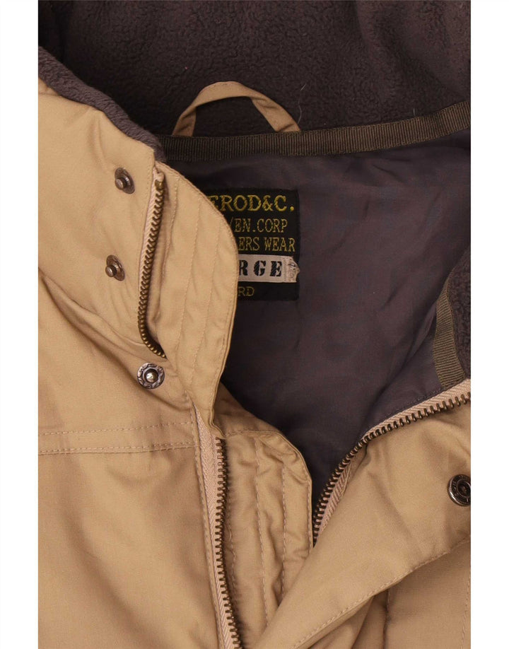 Vintage Polstret Gilet til mænd UK 40 Large Beige Polyester