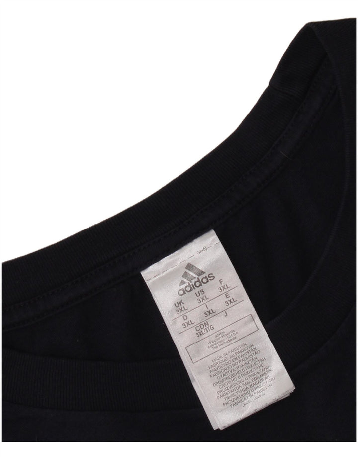 ADIDAS Grafisk T-shirt top til mænd 3XL marineblå bomuld