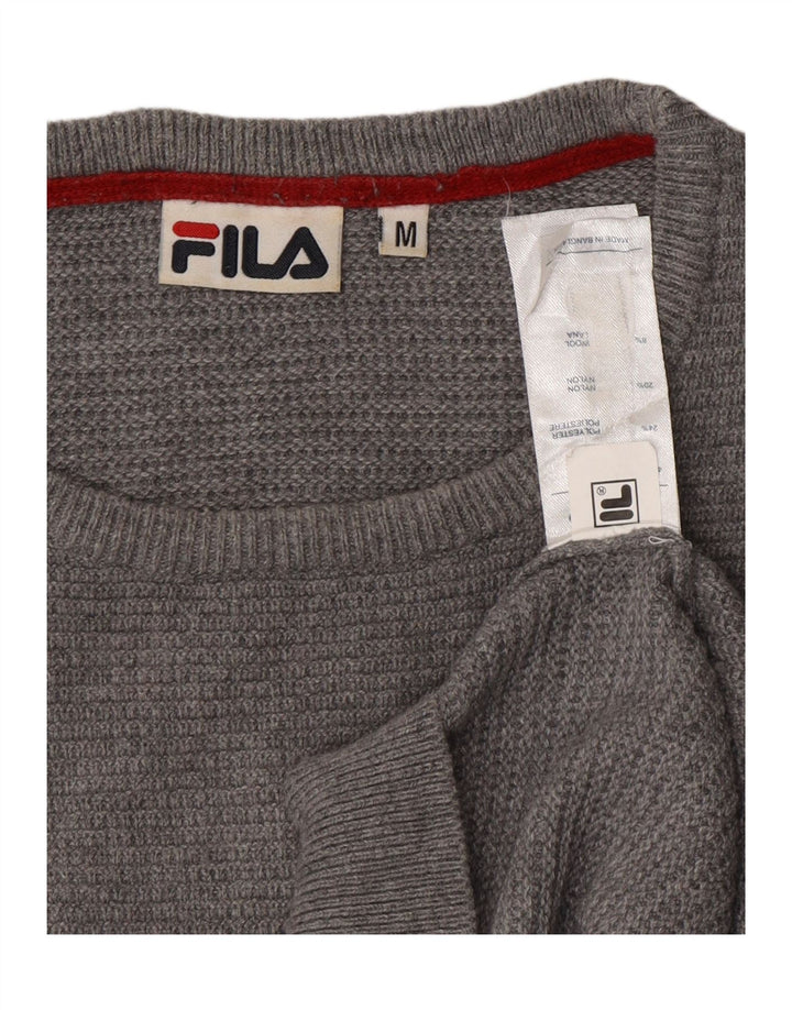 FILA Mens Crew Neck Jumper Sweater Medium Grey Cotton Vintage Fila and Second-Hand Fila from Messina Hembry 