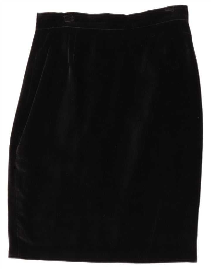 Superior dame 4 knap velour 2 dele nederdel sæt IT 42 Medium W28 Sort