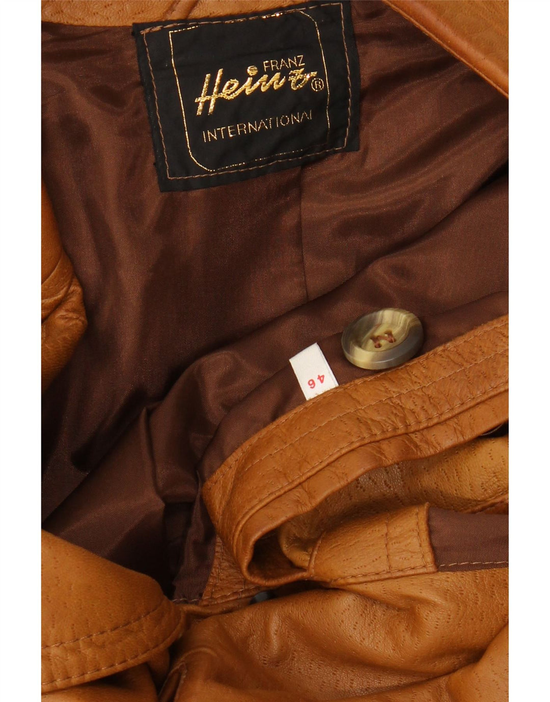 VINTAGE Military Læderfrakke til mænd EU 46 Small Beige