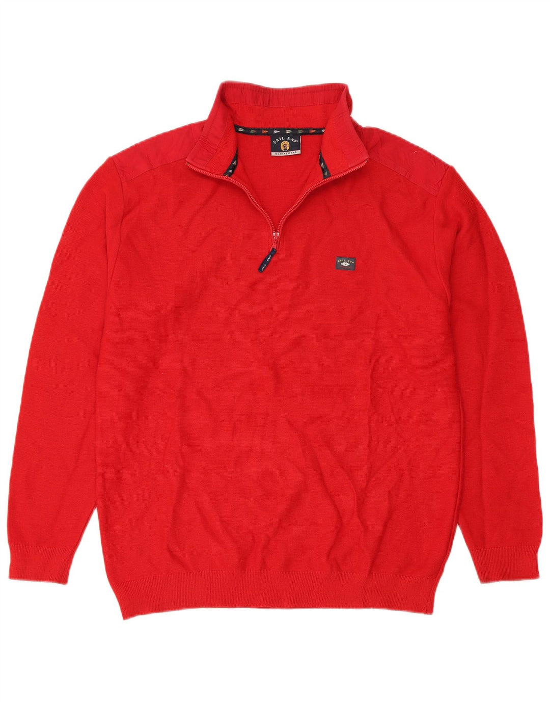 Sail Exp Herre Zip Neck Jumper Sweater IT 54 XL Rød Uld