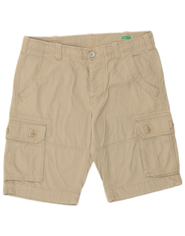 Benetton Herre Cargo Shorts IT 48 Medium W32 Beige Bomuld