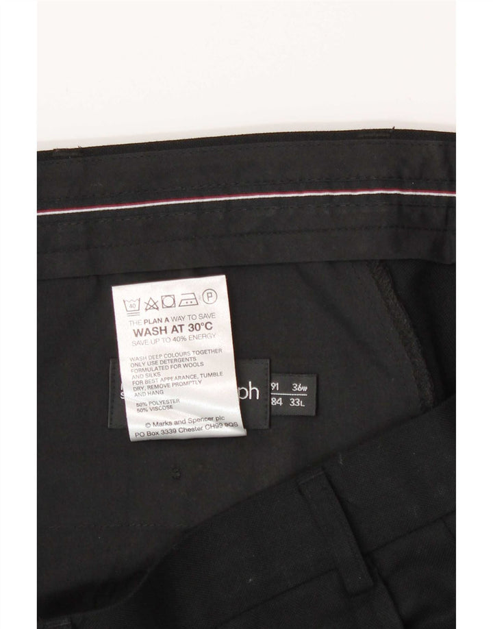 Marks & Spencer Straight Suit bukser til mænd W36 L33 sort polyester
