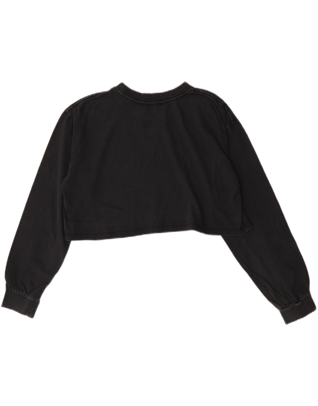 ZARA Womens Oversized Crop Sweatshirt Jumper UK 10 Small Black Cotton Vintage Zara and Second-Hand Zara from Messina Hembry 