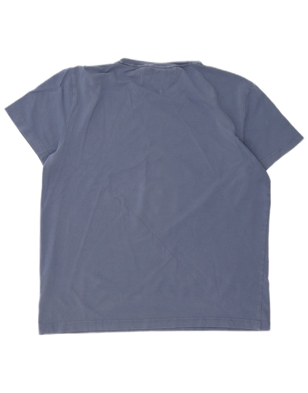 TOMMY HILFIGER Dame Slim Fit T-Shirt Top UK 18 XL Blå Bomuld