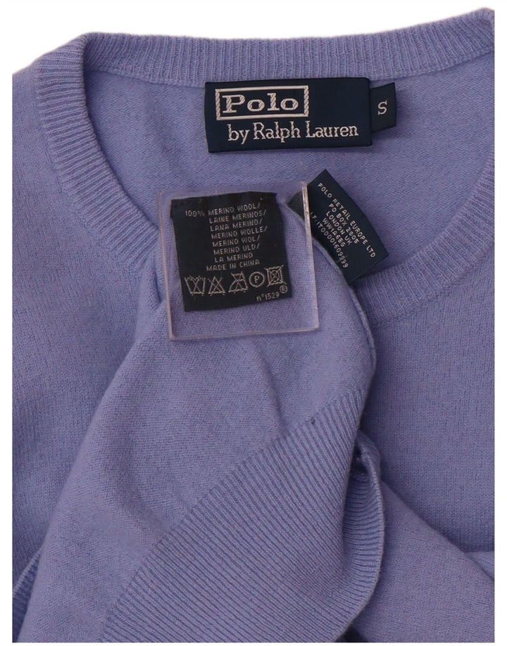 POLO RALPH LAUREN Herre sweater med rund hals, lille lilla merinould