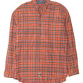 IZOD Mens Flannel Shirt XL Orange Check Cotton Vintage Izod and Second-Hand Izod from Messina Hembry 
