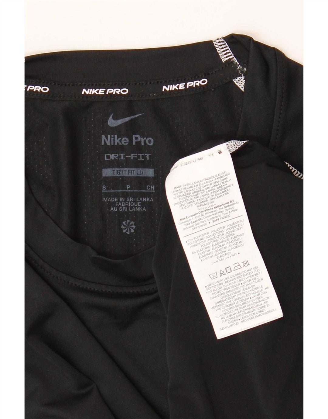 Nike Herre Tight Fit Grafisk Top Langærmet Lille Sort Polyester