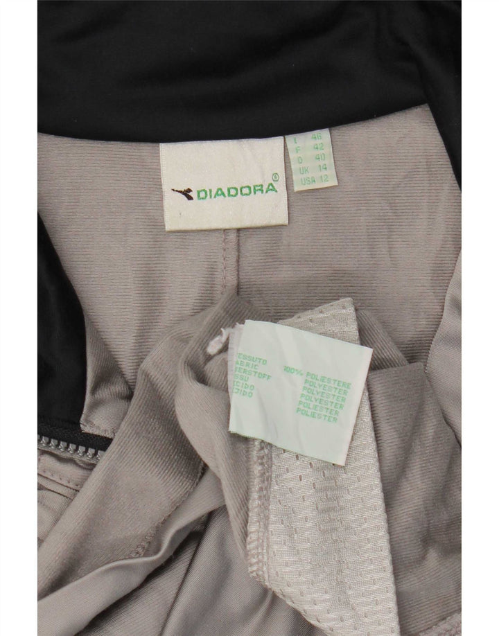 Diadora Womens Oversized træningsdragt Topjakke UK 14 Stor grå farveblok