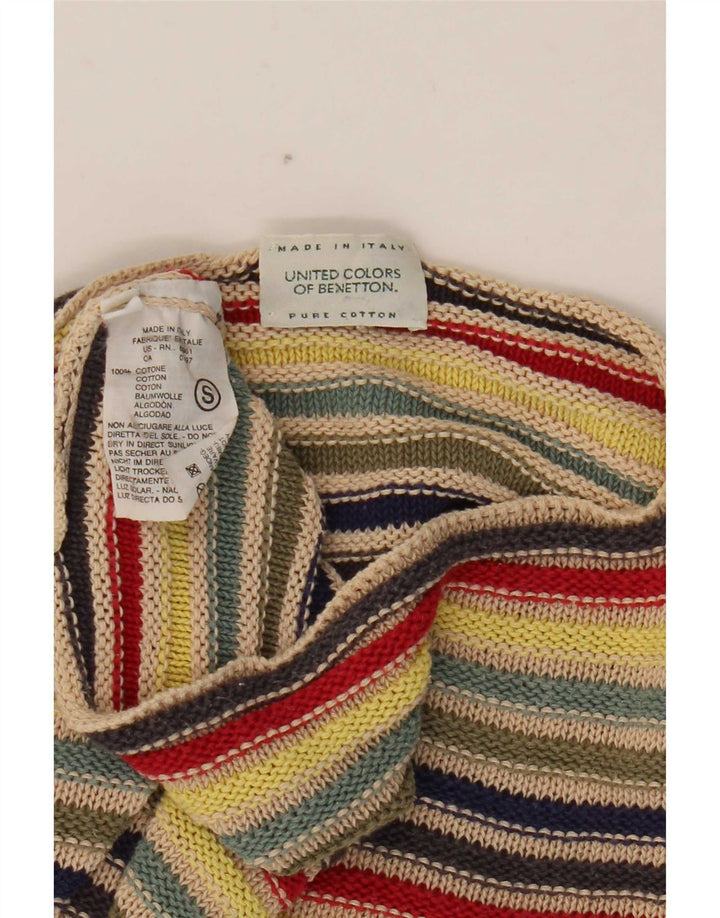 Benetton Dame Boat Neck Jumper Sweater UK 10 Small Multicolored