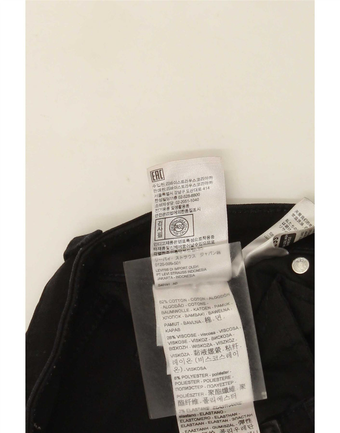 Levi's Slim Jeans til kvinder W28 L28 Sort bomuld