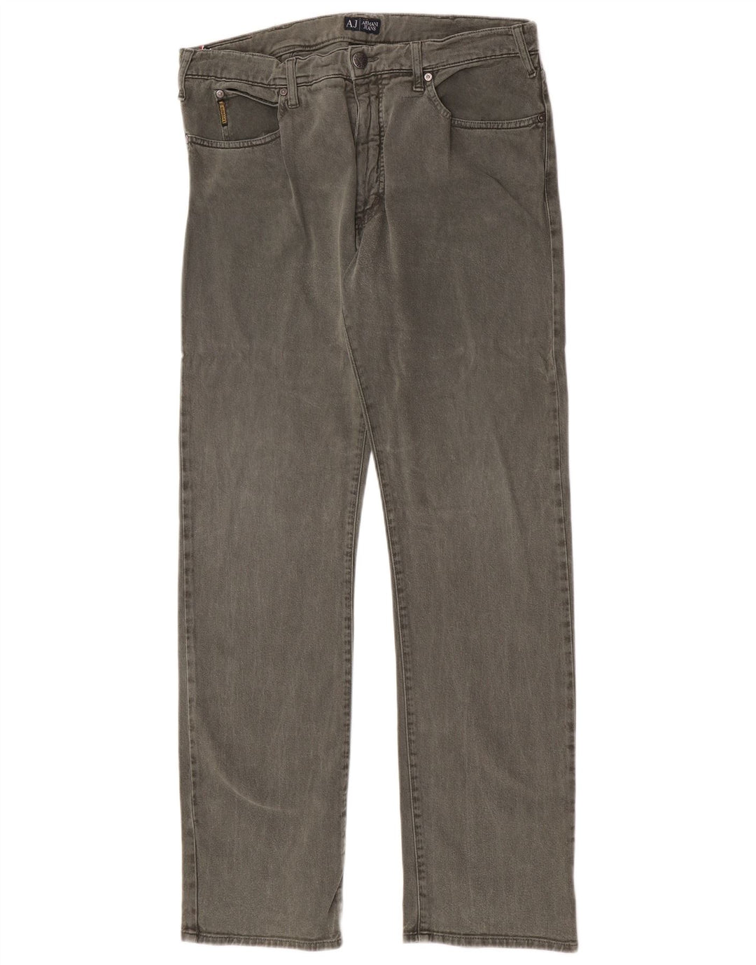 Armani Straight Jeans til mænd W36 L34 Grøn bomuld