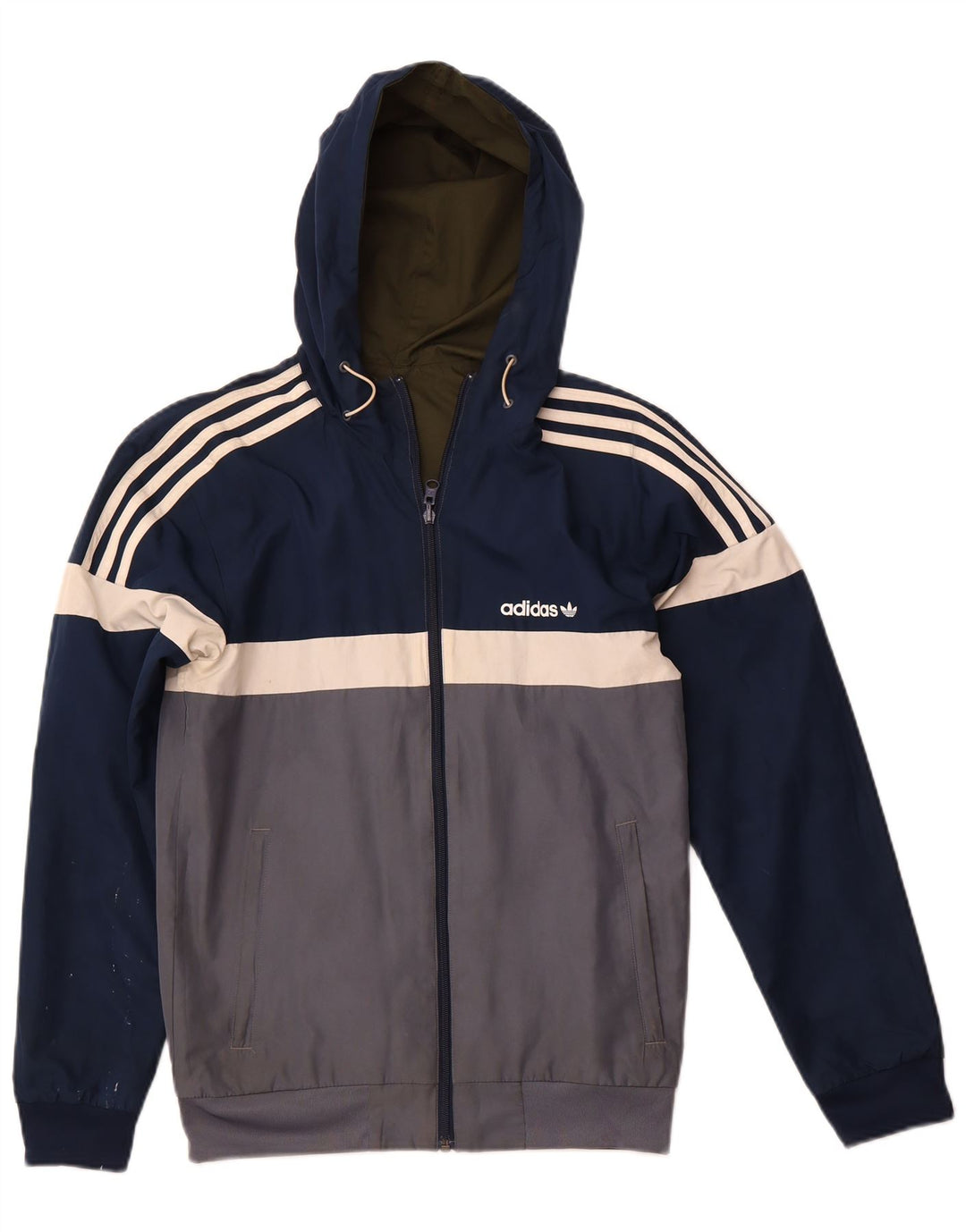ADIDAS Vendbar træningsdragt med hætte til mænd, topjakke XS Khaki Polyester