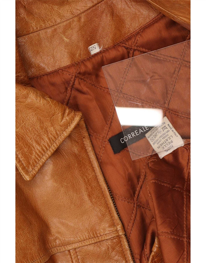 Vintage herre læderjakke IT 52 XL Brun