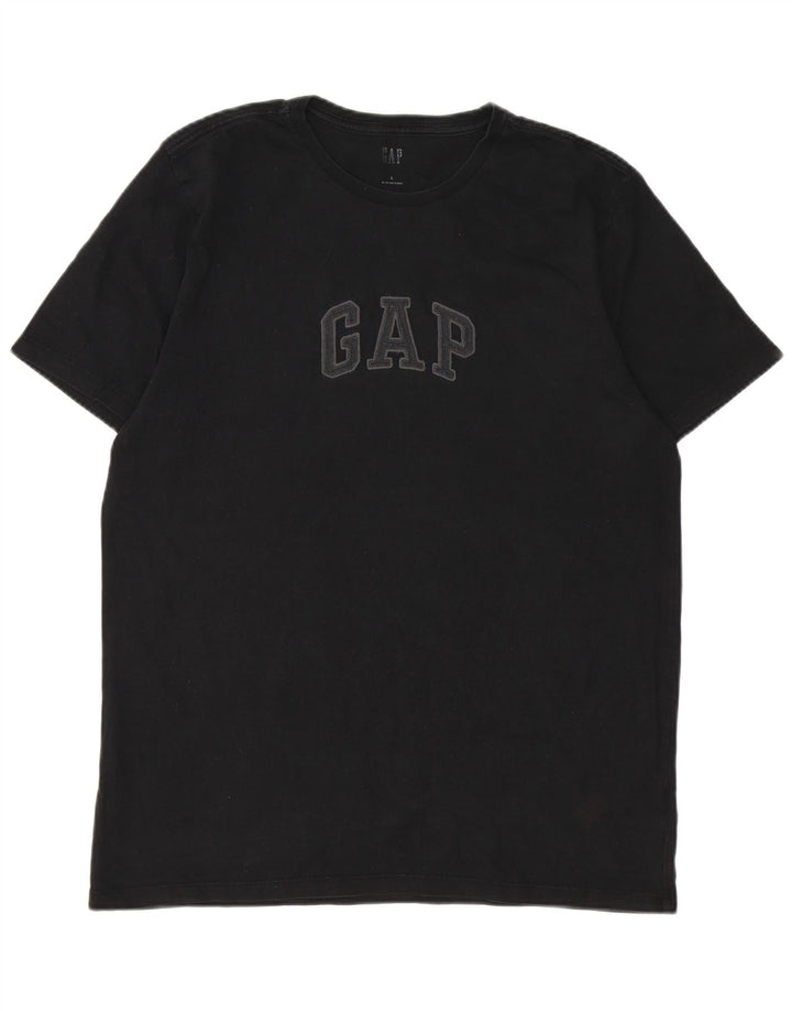Gap Herre Grafisk T-Shirt Top Stor Sort Bomuld