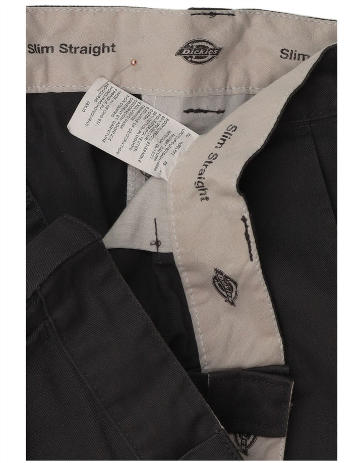 Dickies Herre Slim Straight Chino Bukser W38 L30 Grå Polyester