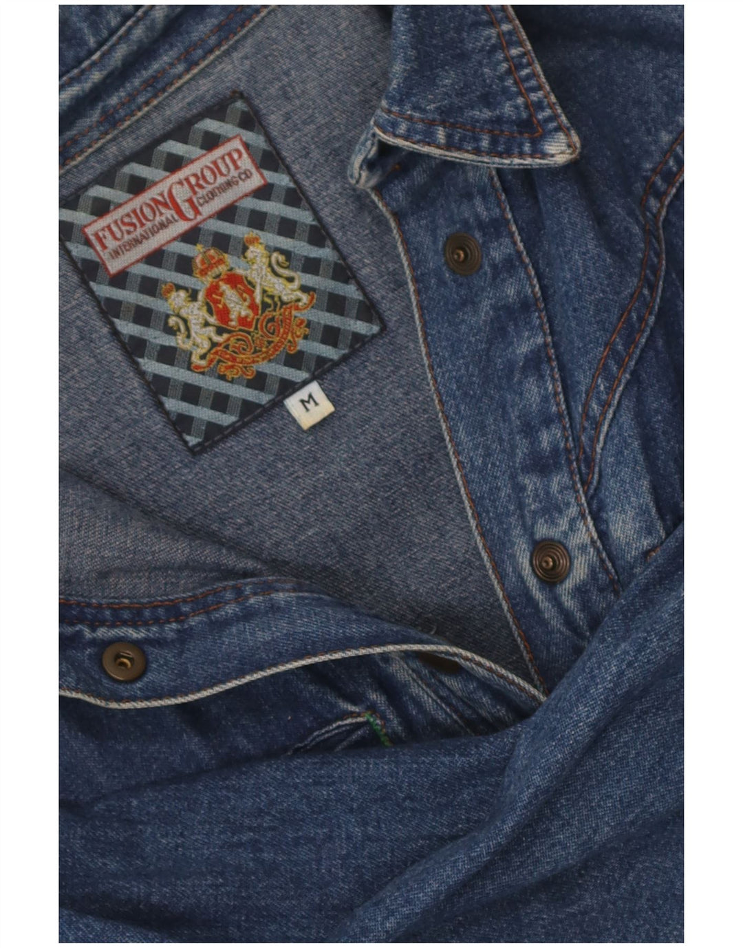 Vintage dame denim skjortekjole UK 14 Medium Blue