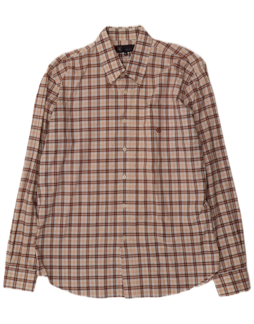 Ivy Oxford herreskjorte XL brun ternet bomuld