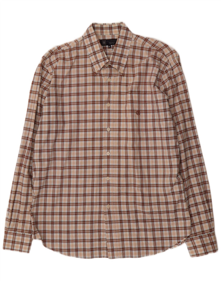 Ivy Oxford herreskjorte XL brun ternet bomuld