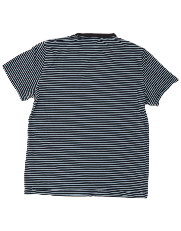 Fred Perry Herre T-shirt Top Stor marineblå stribet bomuld