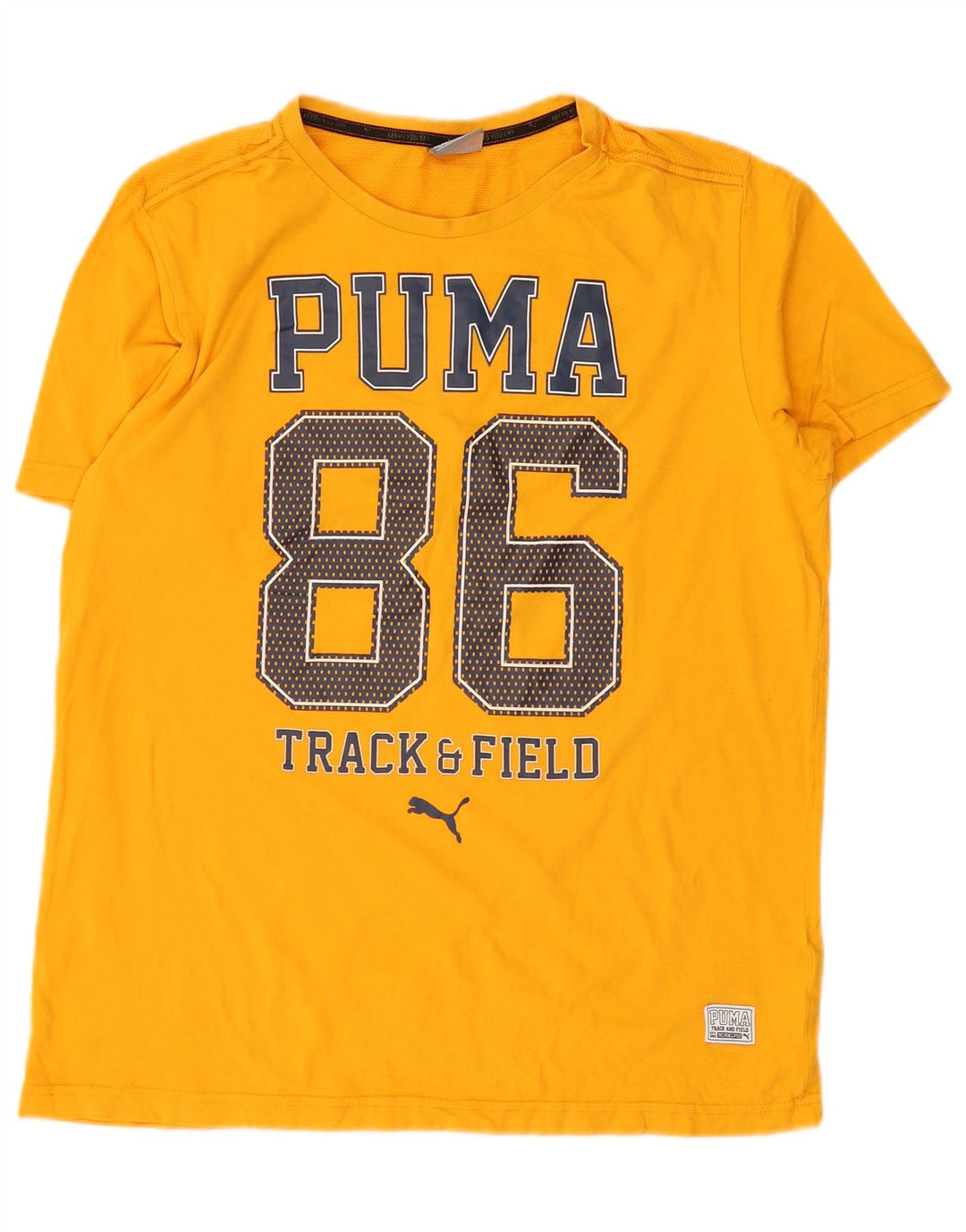PUMA Grafisk T-shirt til mænd, medium gul bomuld