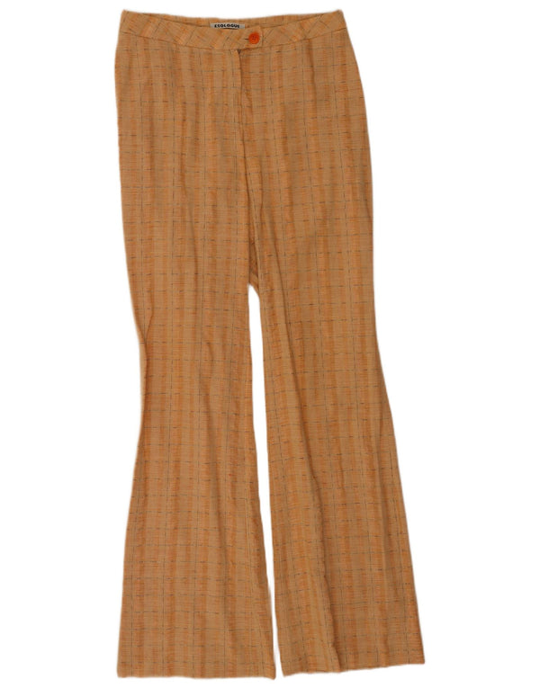 Vintage Dame Bootcut Suit Bukser IT 42 Medium W28 L34 Orange Check