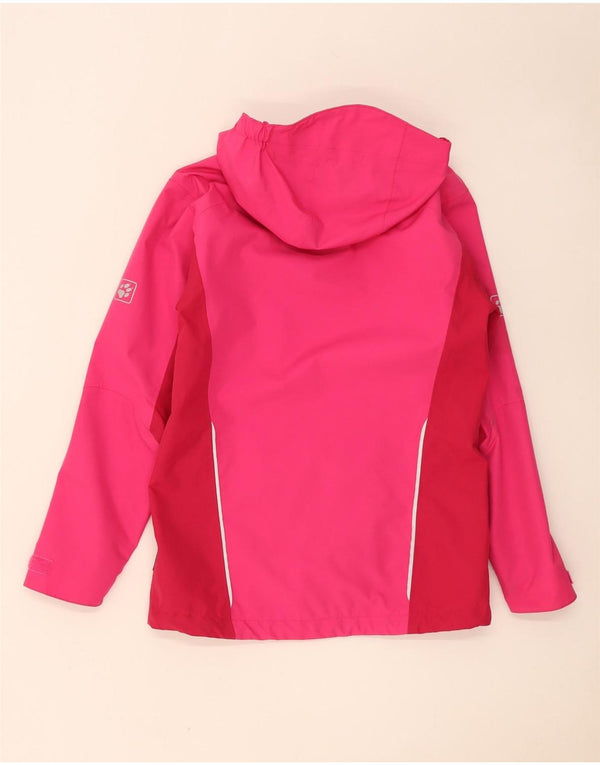 Jack Wolfskin piger hætte regnjakke 13-14 år Pink Colourblock
