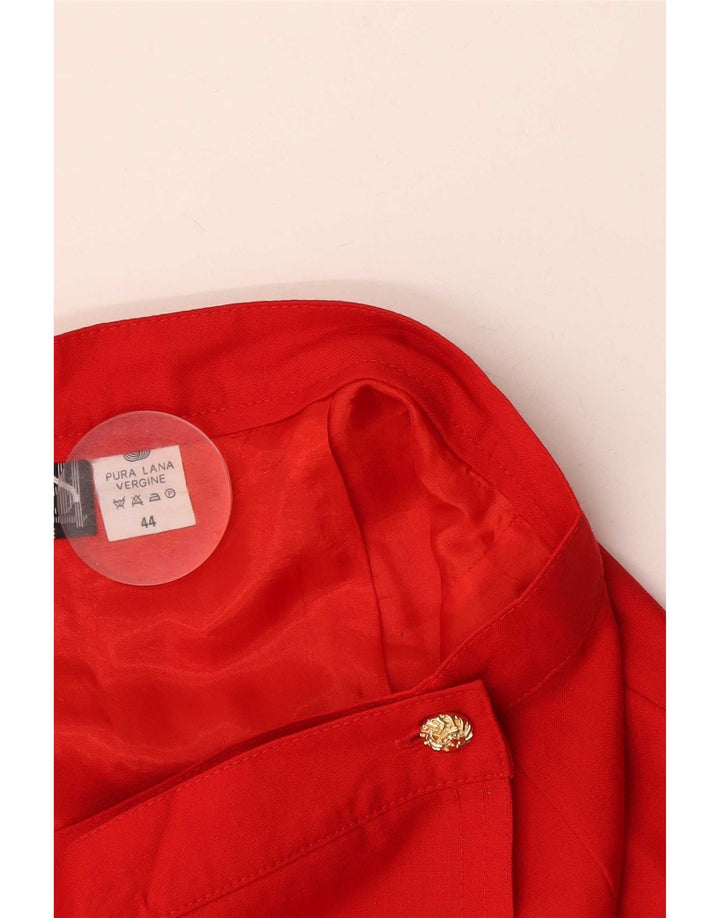 Vintage dameomslagsnederdel IT 44 Medium W28 Red Virgin Wool