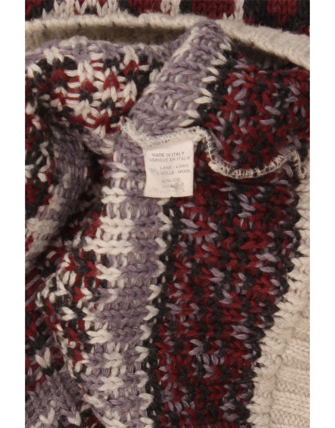 Vintage Herre rullehals sweater Medium Multicolored Fair Isle Wool