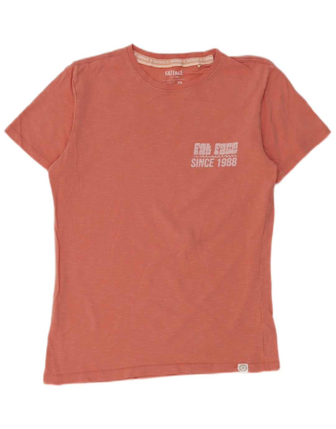 Fat Face Herre Regular Grafisk T-Shirt Top Lille Pink Bomuld