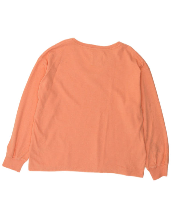Fat Face Dame Oversized Top Langærmet UK 16 Stor Orange Bomuld