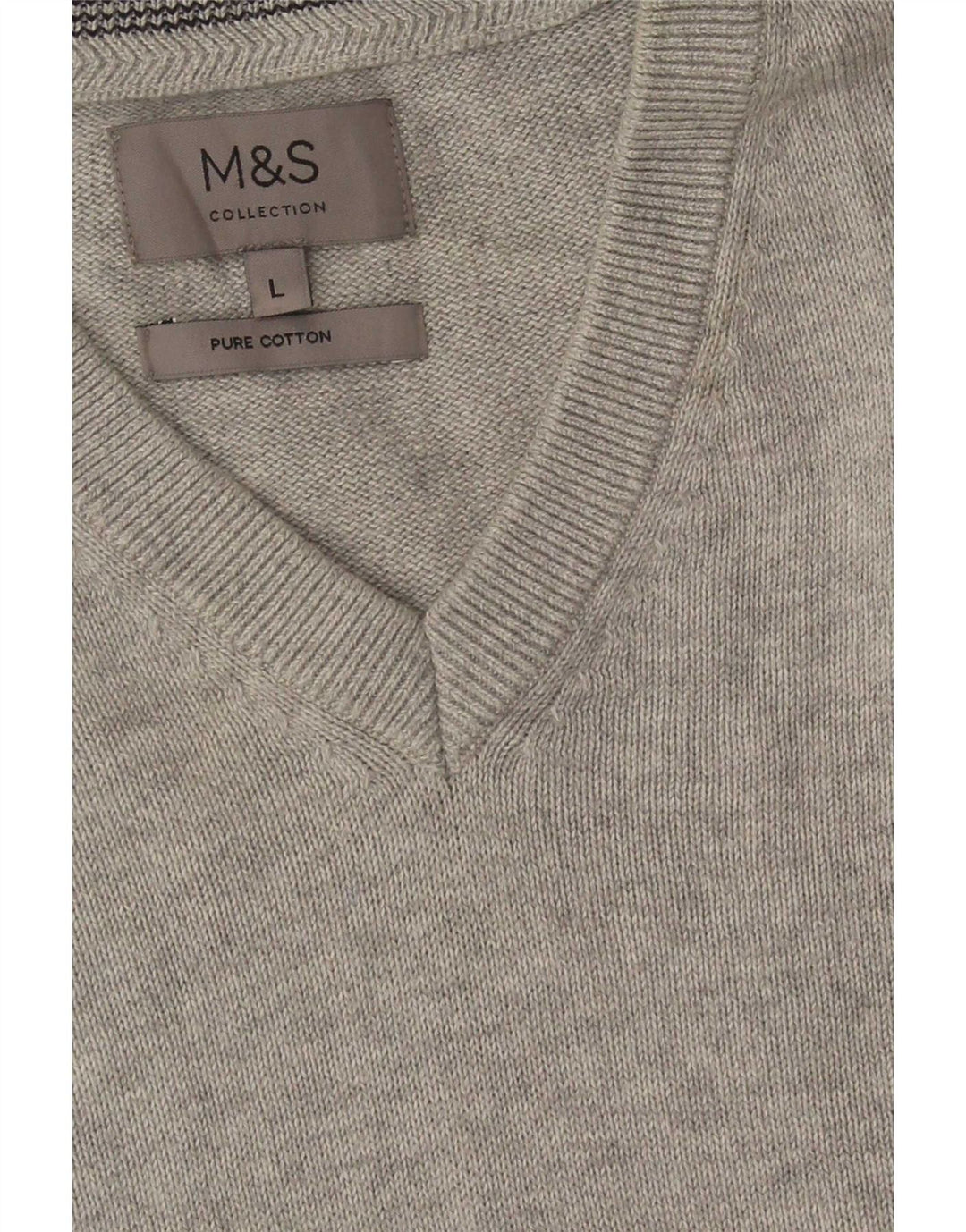 Marks & Spencer Herre V-hals sweater Stor grå bomuld