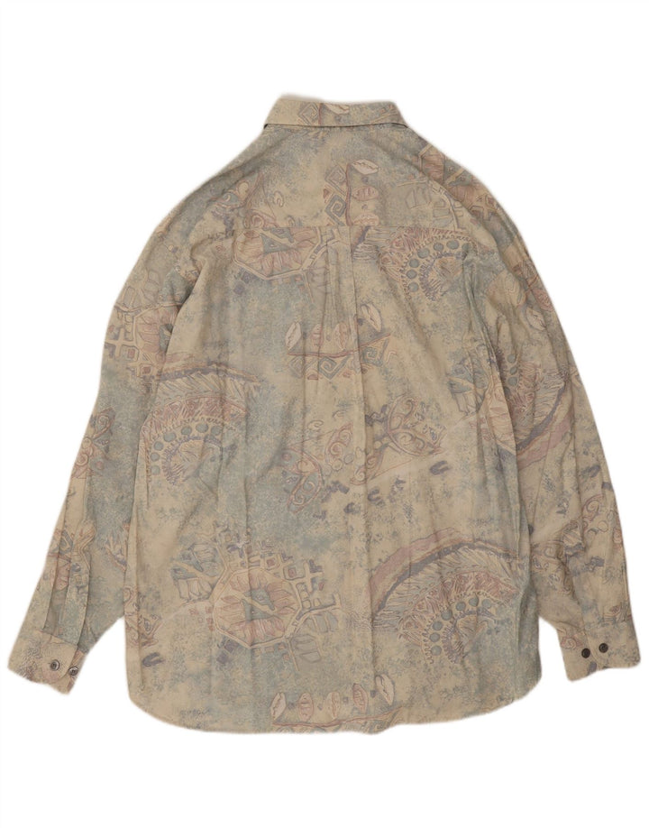 Club D'Amingo Herre abstrakt mønster skjorte størrelse 41/42 Stor flerfarvet