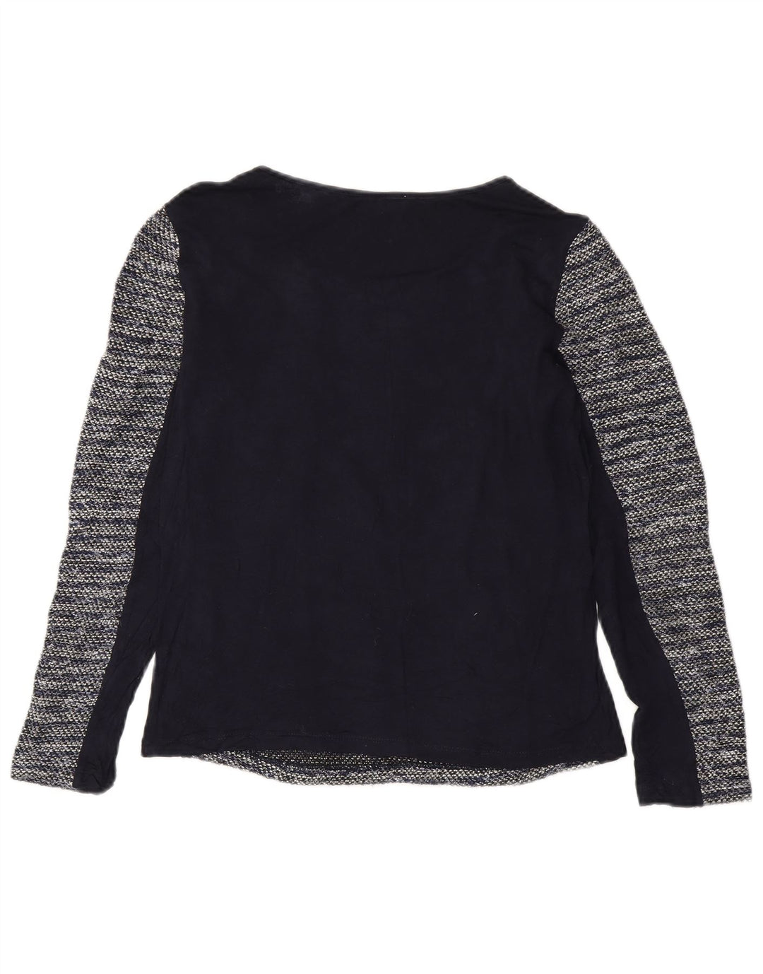 Oasis Dame Top Langærmet UK 10 Lille Marineblå Stribet Polyester