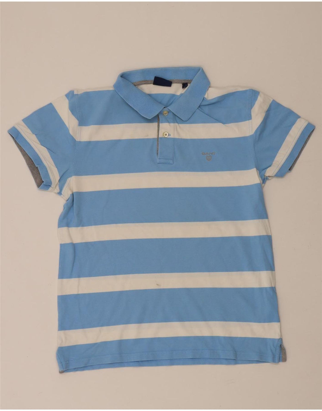 Gant herre poloshirt stor blå stribet bomuld