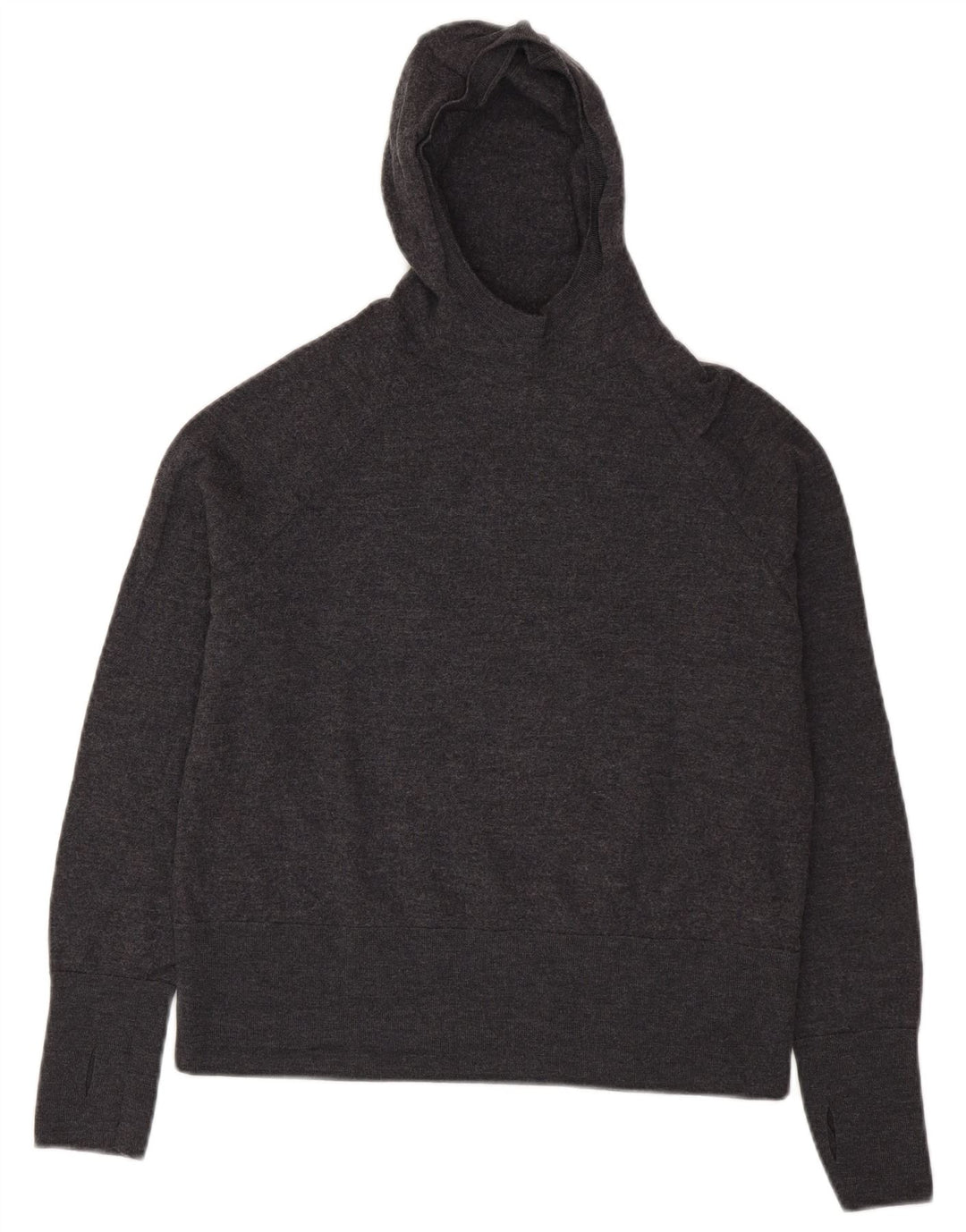 Cos Dame Crop Hættetrøje UK 14 Medium Grey Uld