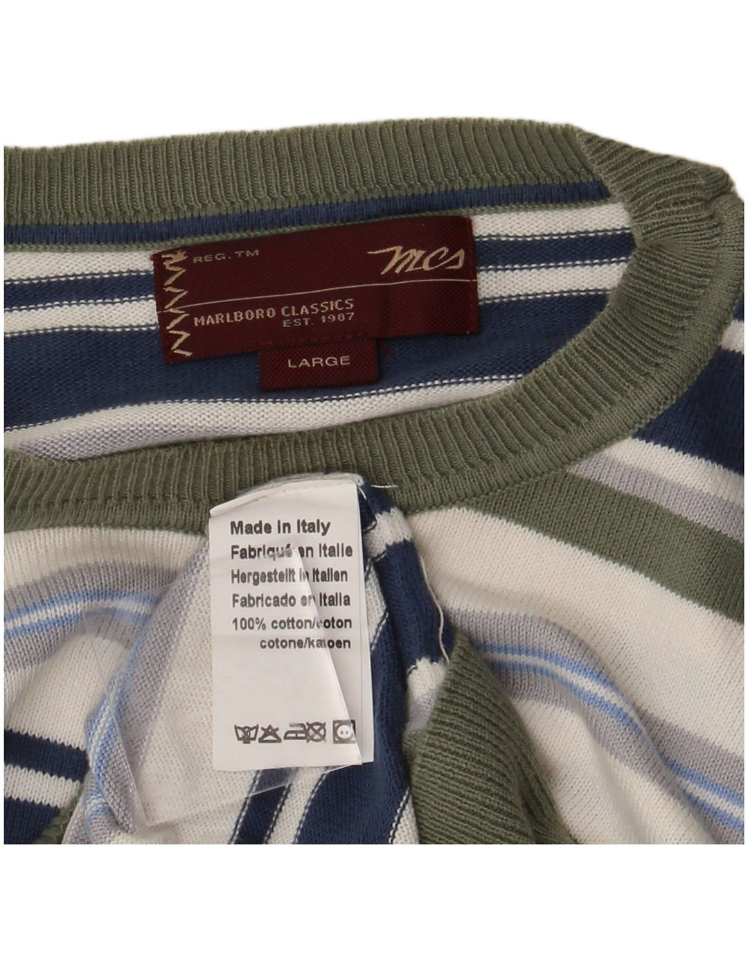 MARLBORO CLASSICS Herre Crew Neck Jumper Sweater Large Multicolor